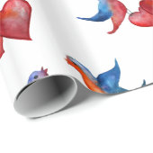 Liefde, Tortelduifjes, Waterverf Vogels die papier (Rol Hoek)