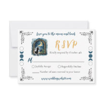 Liefde tot de Maan Himmelse Huwelijks RSVP Kaart