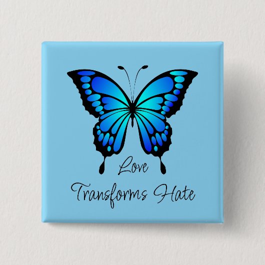 Liefde transformeert haat vlinder Button (Voorkant)