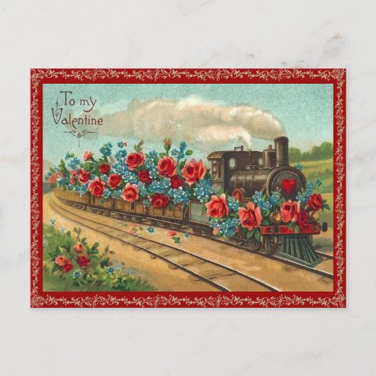  liefde trein Valentijn Briefkaart (Voorkant)