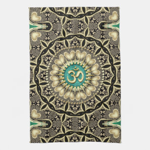 Liefde Tribal Zwart Goud OM Mandala Home Decor Theedoek