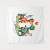 Liefde trof dinosaurussen wandkleed (Voorkant (horizontaal))