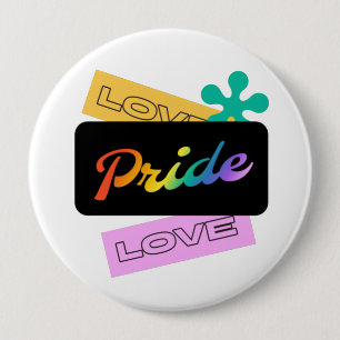 Liefde trots liefde. LGBT+pride. Regenboog Ronde Button 4,0 Cm