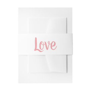 Liefde Trouwen Roze En Wit Minimalistische Feest Uitnodigingen Wikkel