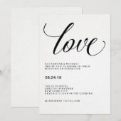 Liefde | Trouwtypografie op Aquarelpapier Kaart (Voorkant / Achterkant)