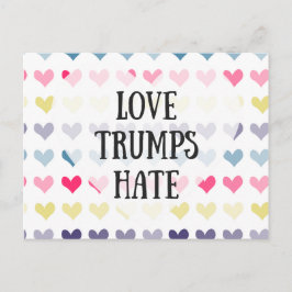 Liefde trumps haat. briefkaart