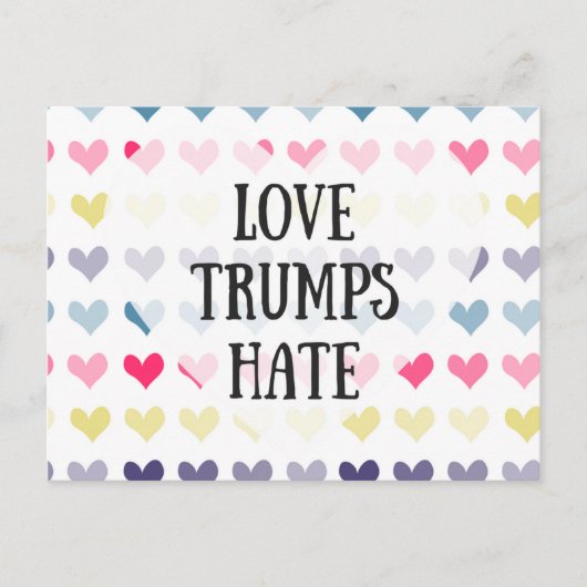 Liefde trumps haat. briefkaart (Voorkant)