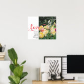 Liefde Tulp-fotograaf Psalm 136:1 Poster (Thuiskantoor)