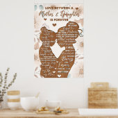liefde tussen een moeder dochter, moederdag cadeau poster (Keuken)
