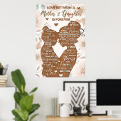 liefde tussen een moeder dochter, moederdag cadeau poster (Thuiskantoor)