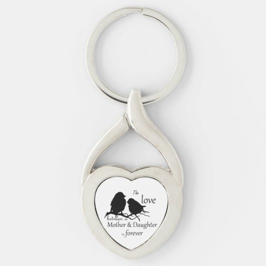 Liefde tussen moeder dochter Bird Quote Sleutelhanger (Voorkant)