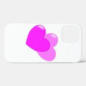 Liefde - Twee roze harten op wit Case-Mate iPhone Case (Achterkant (horizontaal))