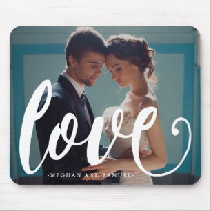 Liefde Typografie en Namen Foto Mousepad Muismat