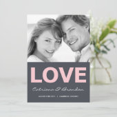 Liefde Typografie Foto Save the Date Aankondiging (Staand voorkant)