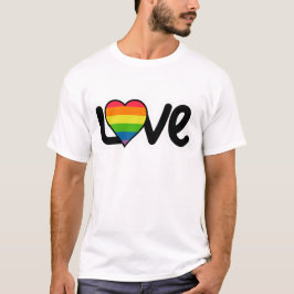 LIEFDE Typografie LGBTQ Regenboog Hart Pride Maand T-shirt