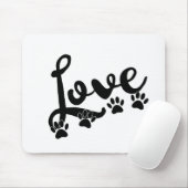 Liefde typografie met honden muismat (Met muis)