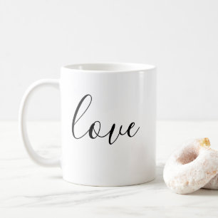 Liefde Typografie Minimale zwarte tekst Koffiemok
