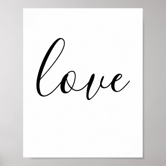 Liefde Typografie Minimalistisch zwart-wit Poster (Voorkant)