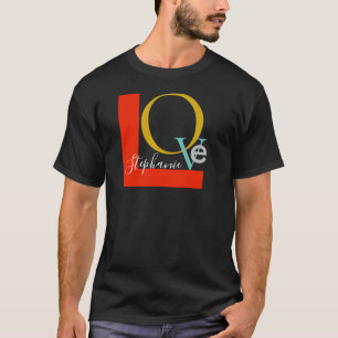 Liefde Typografie Monogrammed Naam T-shirt