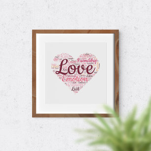 Liefde Typografie Romantische Woordkunst Hart  Perfect Poster