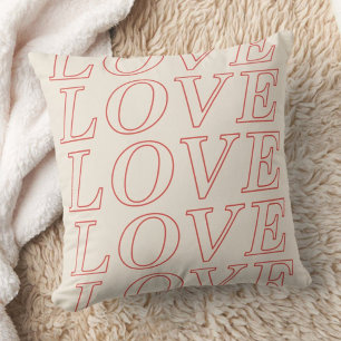 Liefde Typografie Valentijnsdag Kussen - Rood