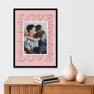 Liefde typografie Valentijnsdag poster - Roze