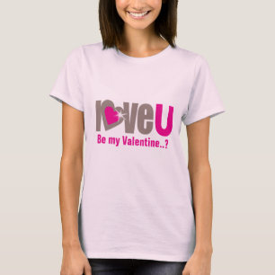 Liefde U is mijn Valentijn roze grijze bovenzijde T-shirt