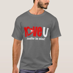 Liefde U naam is van mij en vraag witte rode manne T-shirt