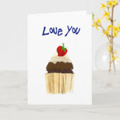 "Liefde u" Wenskaart Cupcake Kaart (Gele Bloem)