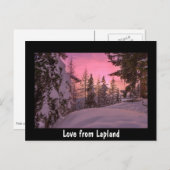 Liefde uit Lapland sunset briefkaart (Voorkant / Achterkant)