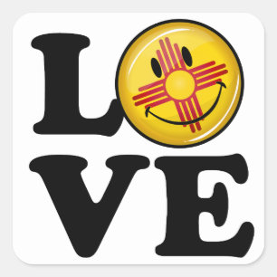 Liefde uit New Mexico Lachende Vlag Vierkante Sticker