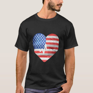 Liefde Usa Amerikaanse Vlag 4 juli Hebeat Amerikaa T-shirt