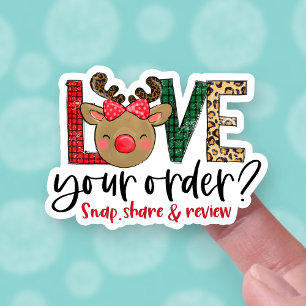 Liefde uw bestelling magnetisch delen kerstmis met sticker