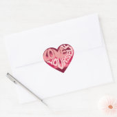 Liefde uzelf tweetone roze hartwoord hart sticker (Envelop)