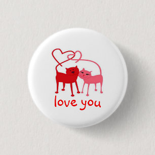 Liefde Valentijn Cats Button