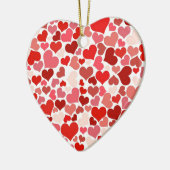 Liefde, Valentijn, dag, hart, vrouwen, roze, Roos Keramisch Ornament (Links)