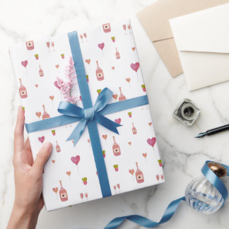 Liefde Valentijn flesglazen ballonnen cactus Cadeaupapier