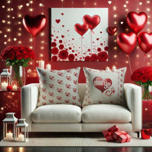 Liefde Valentijn Sierkussen Rode marmer