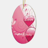 Liefde Valentijn's Day harten wervelt aangepaste o Keramisch Ornament (Links)