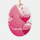 Liefde Valentijn's Day harten wervelt aangepaste o Keramisch Ornament (Voorkant)