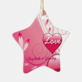 Liefde Valentijn's Day harten wervelt aangepaste o Keramisch Ornament (Rechts)