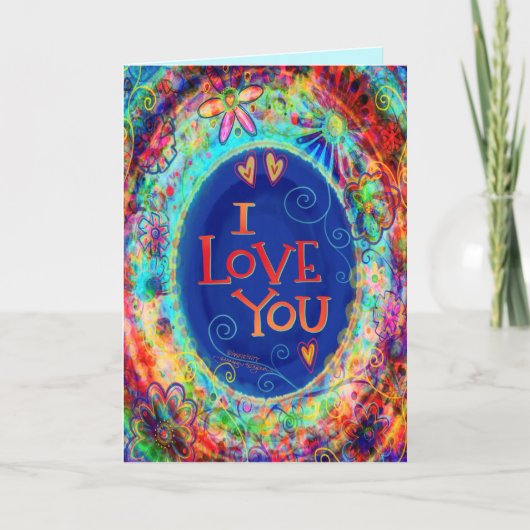 Liefde Valentijns Prachtige Bloemige Pret Blauwe H Kaart (Voorkant)