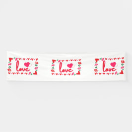 Liefde Valentijnsdag 2,5x10 Vinyl Banner