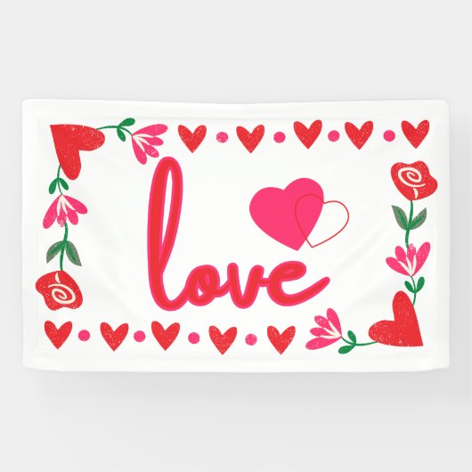 Liefde Valentijnsdag 2.5x4 Vinylbanner Spandoek (Horizontaal)