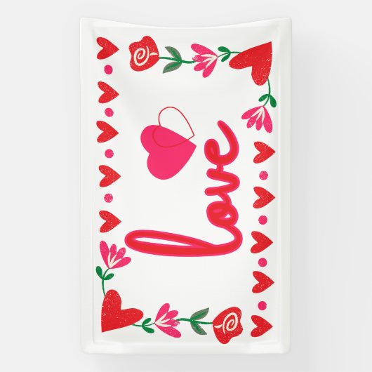 Liefde Valentijnsdag 2.5x4 Vinylbanner Spandoek (Verticaal)