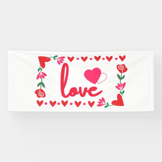 Liefde Valentijnsdag 2.5x6 Vinyl Banner (Horizontaal)