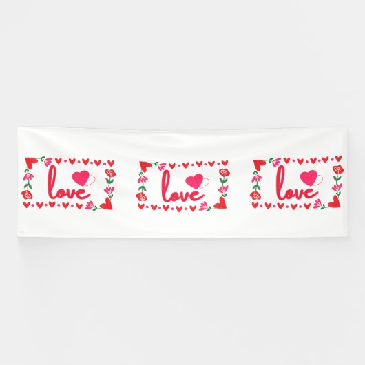 Liefde Valentijnsdag 4x12 Vinylbanner Spandoek (Horizontaal)