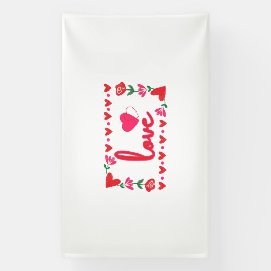 Liefde Valentijnsdag 6x10 Vinyl Banner (Verticaal)