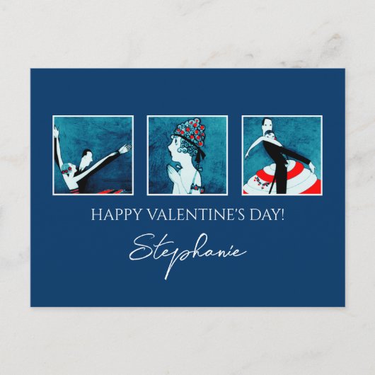 Liefde. Valentijnsdag Art Deco Feestdagenkaart (Voorkant)