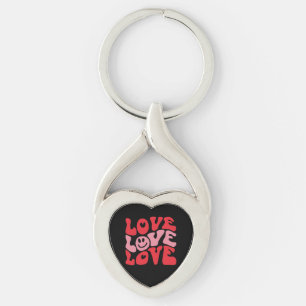 Liefde Valentijnsdag Groovy Grappige Feestdag Sleutelhanger